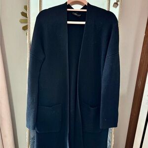 J. Crew Women's Milano Black Open-Front Cardigan